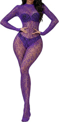 Velvet Hour Fishnet Bodysuit Lace Leopard Bodystocking Mesh — Women's