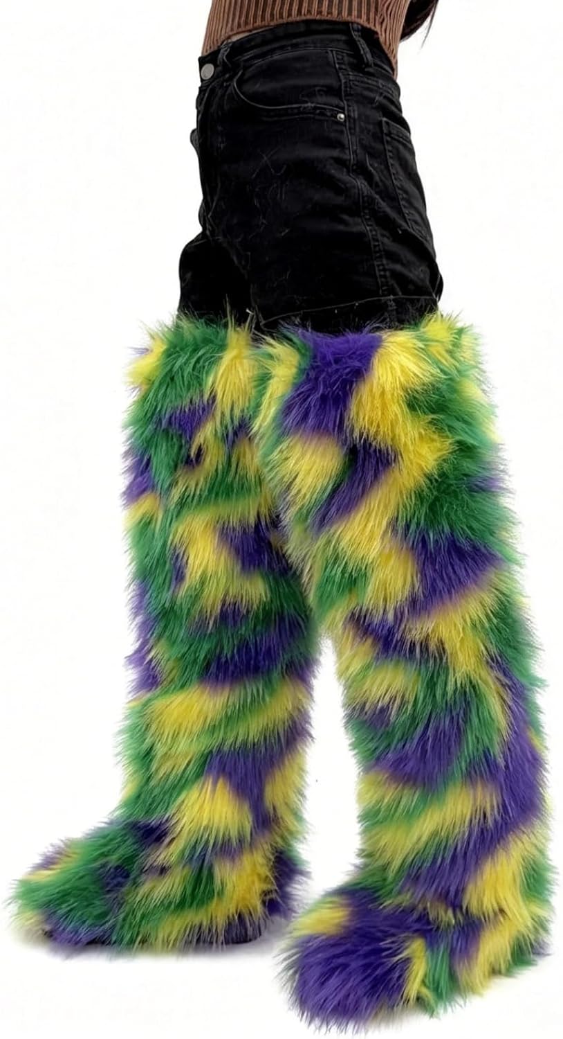 Posture Black Thigh High Fur Boots — Women's