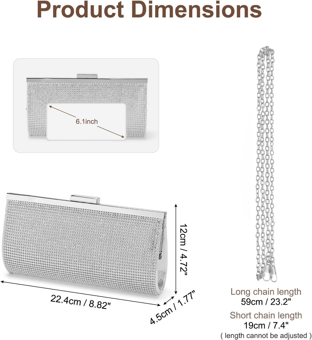 Silver Ice Crystal Clutch