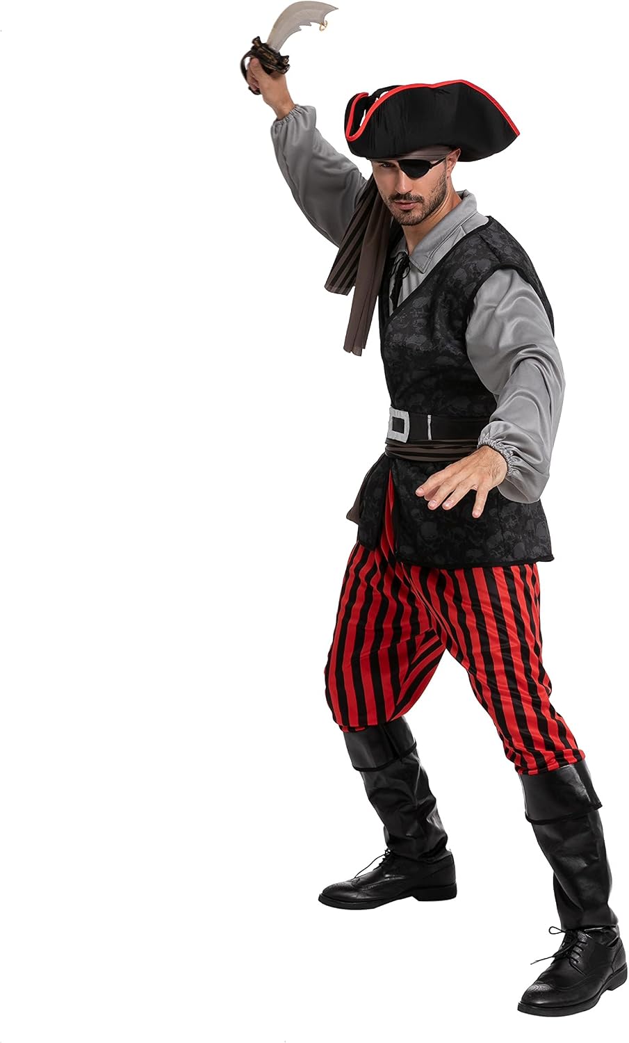 Fright Night Pirate Costume Pirate Shirt Vest Viking — Men's