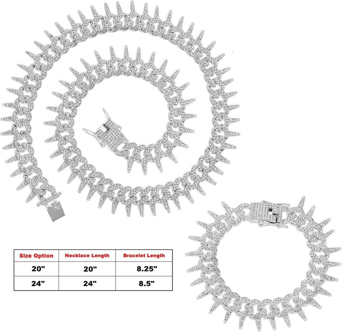 Big Starz Spike Cuban Chain & Bracelet Set