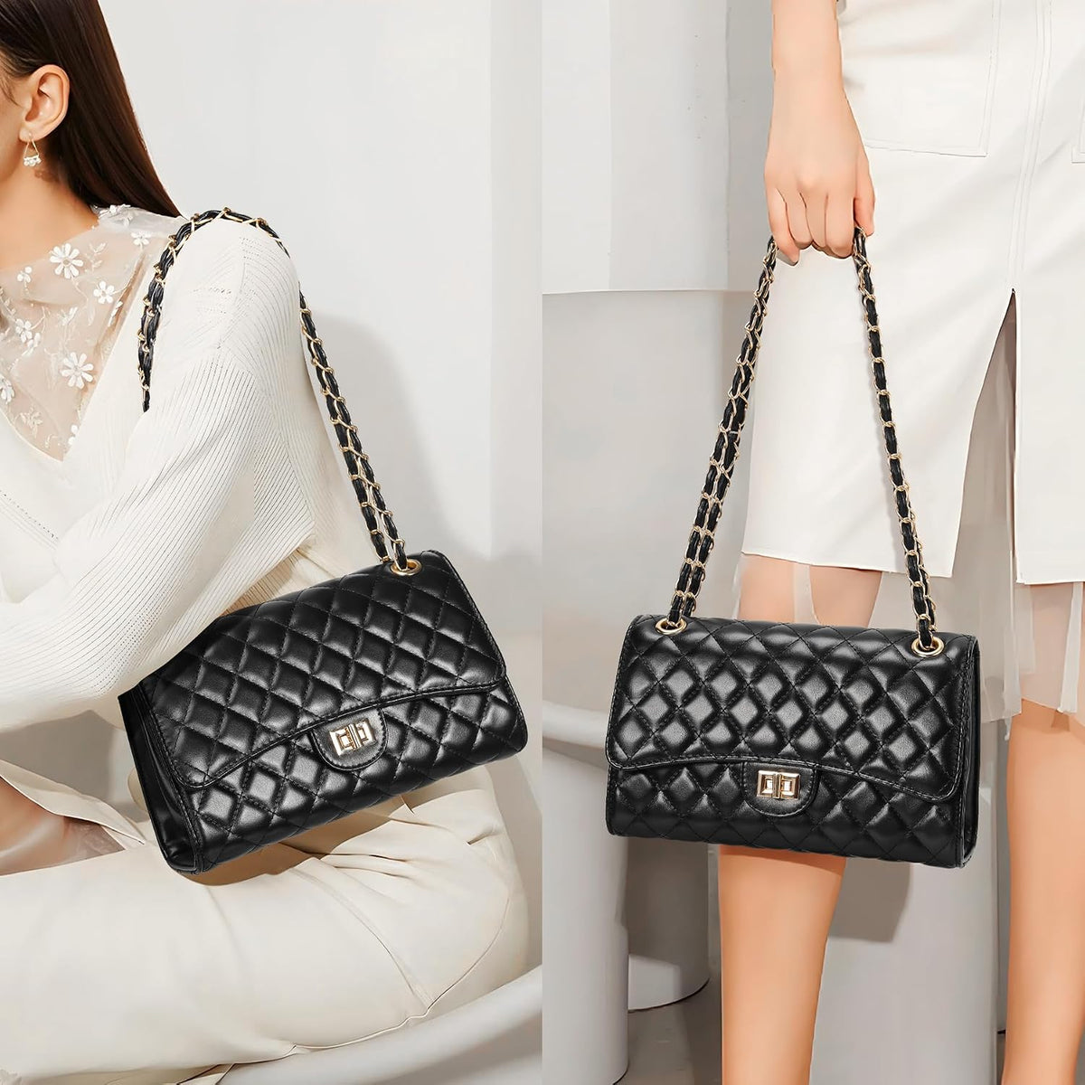 Grid Lock Quilted Crossbody