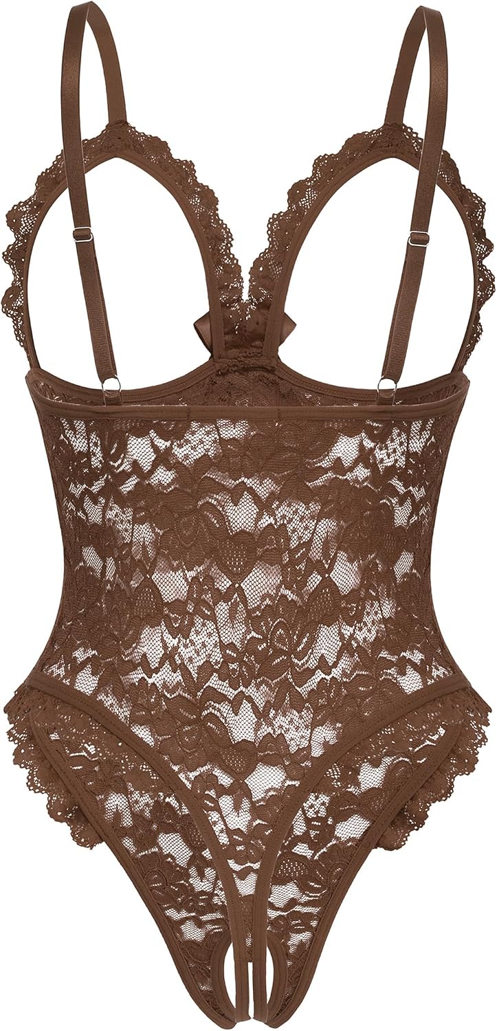 Boudoir One Piece Lingerie Teddy Ruffle V — Women's
