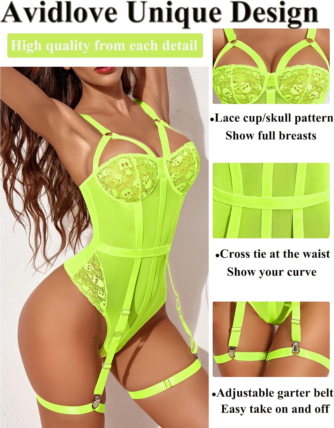 Velvet Hour Lingerie Sets Lace Skull Corset — Women's