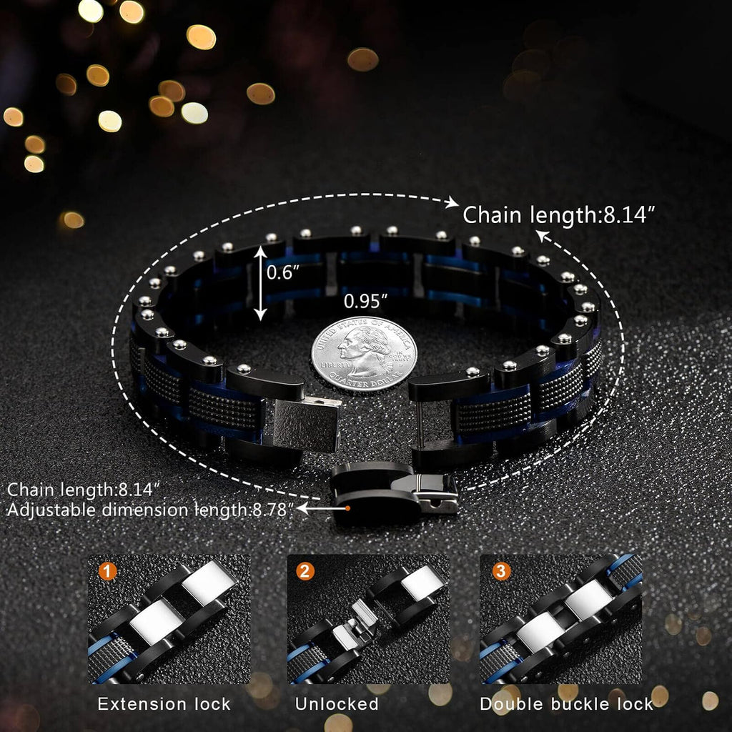 Big Starz Two-Tone Square Link Bracelet detail