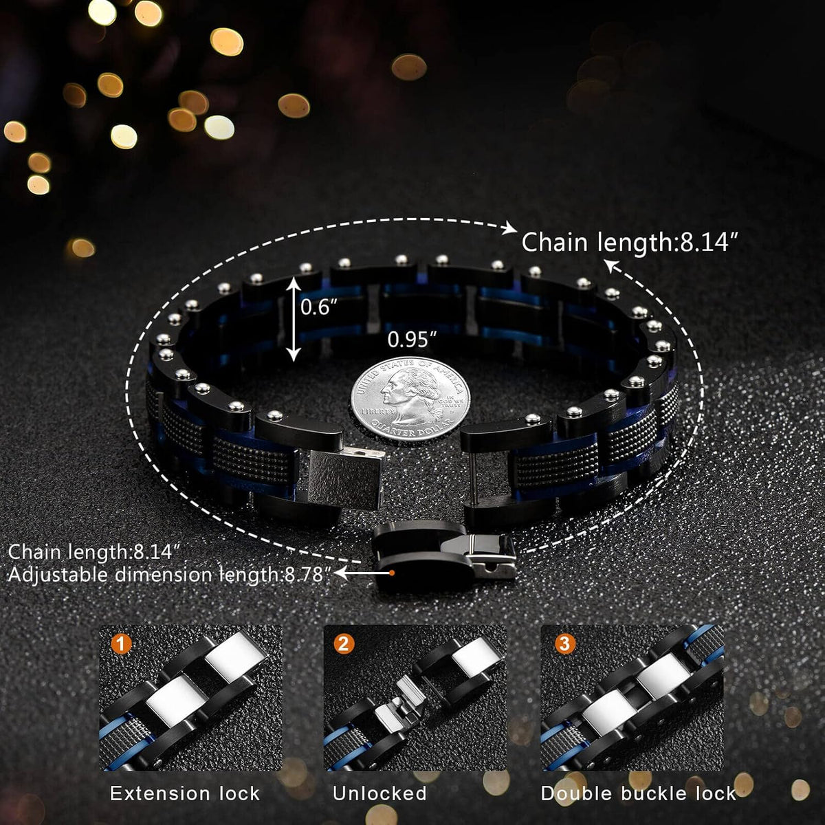 Big Starz Two-Tone Square Link Bracelet detail
