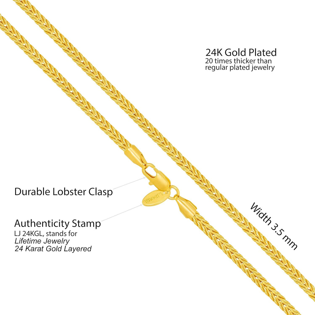 Big Starz Franco Chain Necklace — 24K Gold Plated, 3.5mm