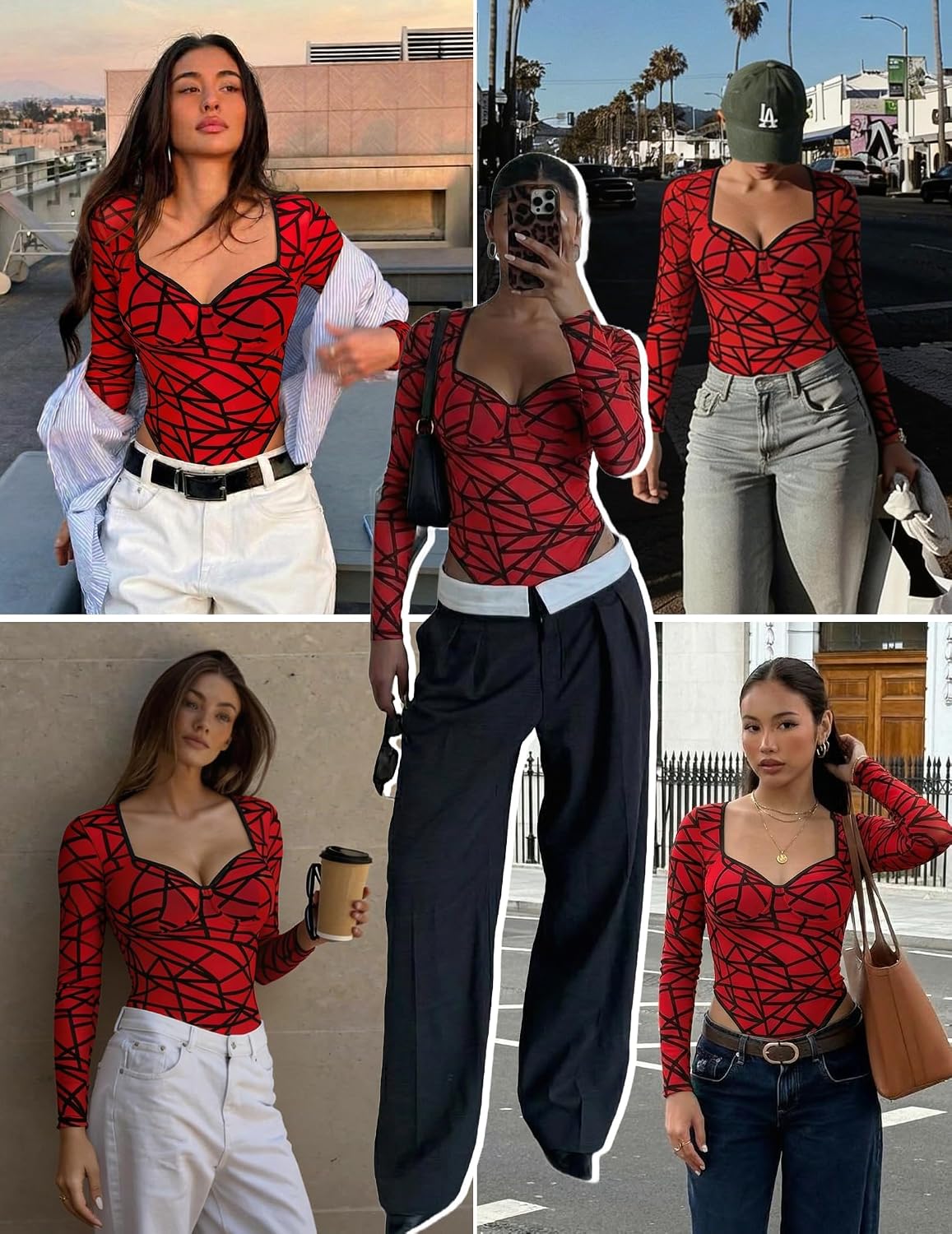 Pole Position Mesh Bodysuit Long Sleeve V Neck — Women's