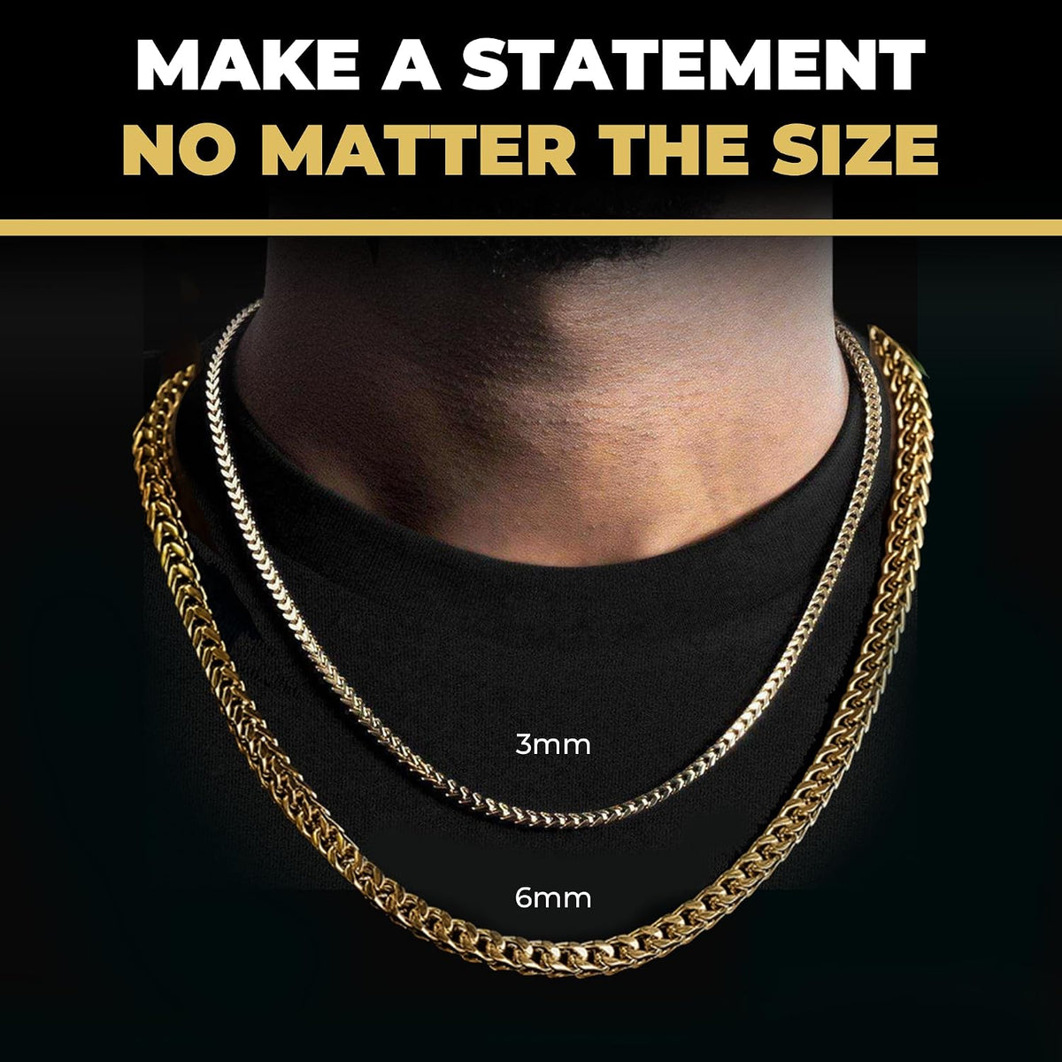 Big Starz Franco Chain Necklace — 18K Gold Plated, 3mm