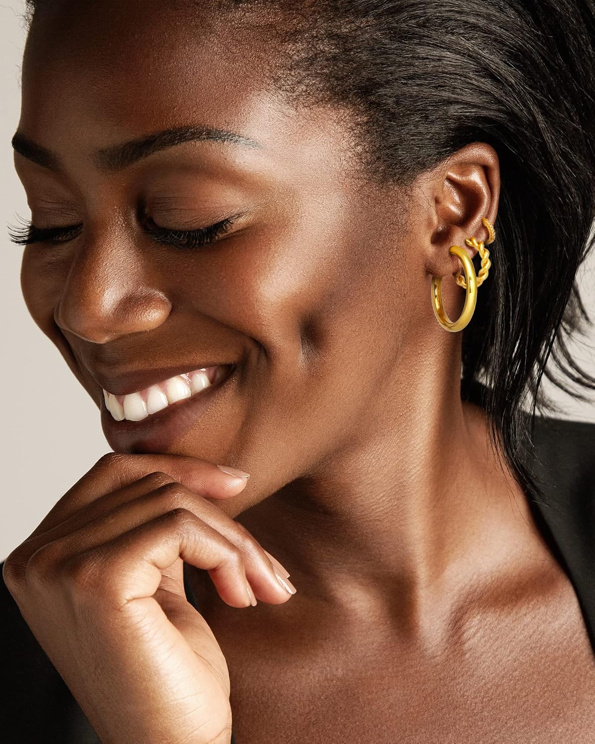 Heavyweight 18K Gold-Plated Hoop Earrings