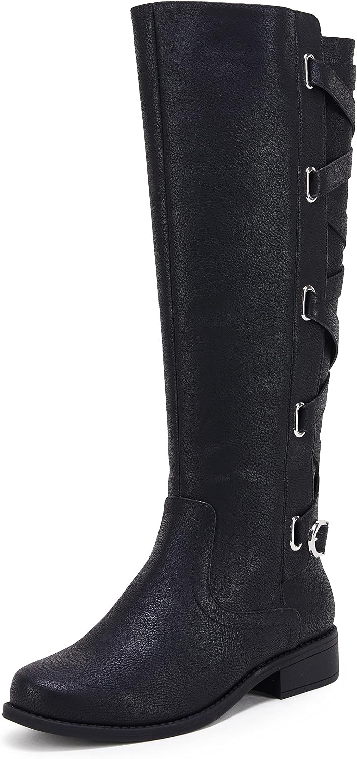 Runway Lace Up Knee High Boots Motorcycle — Women's