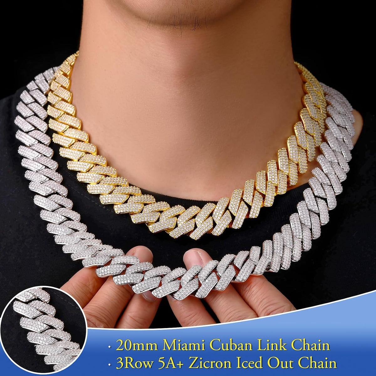 Hall of Fame 18K Gold-Plated Cuban Link Chain — Iced Out