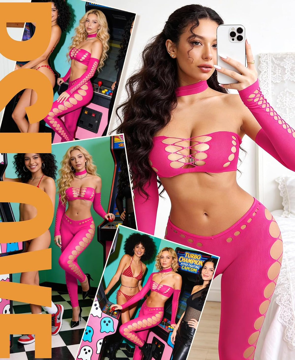 Whisper Fishnet Bodystocking Lingerie Set Cut Out — Women's