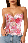 Bedroom Eyes Lacework Corset Top Textured Sheer Floral — Women's