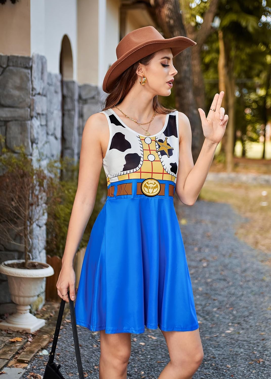 Fright Night Halloween Cowgirl Cow Print Western Costume — Women's