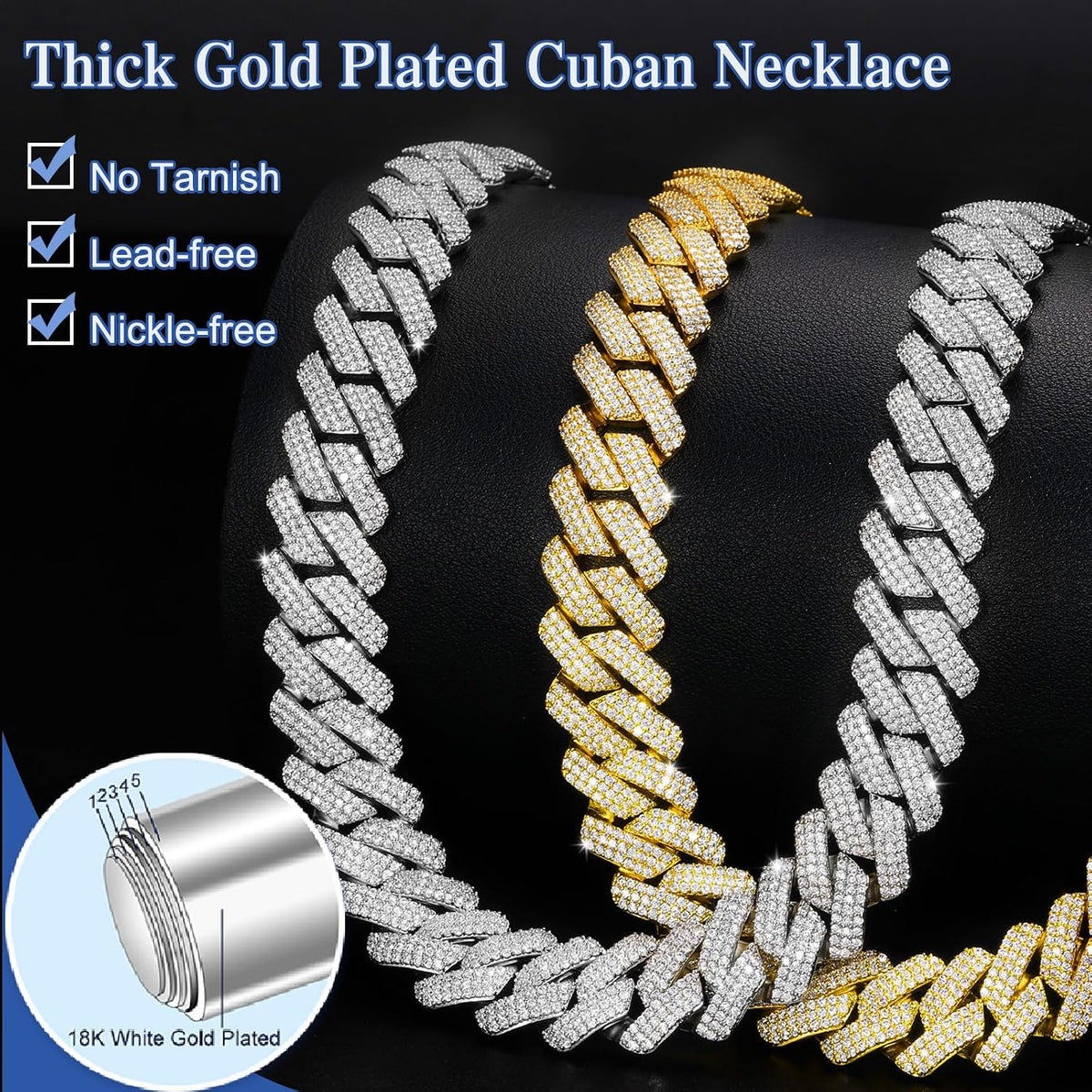 Hall of Fame 18K Gold-Plated Cuban Link Chain — Iced Out
