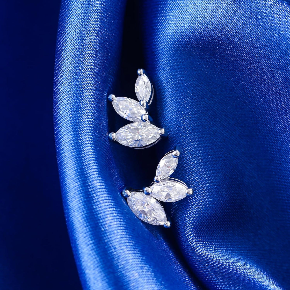 Big Starz Marquise Moissanite Stud Earrings — 18K Gold Plated, 925 Silver