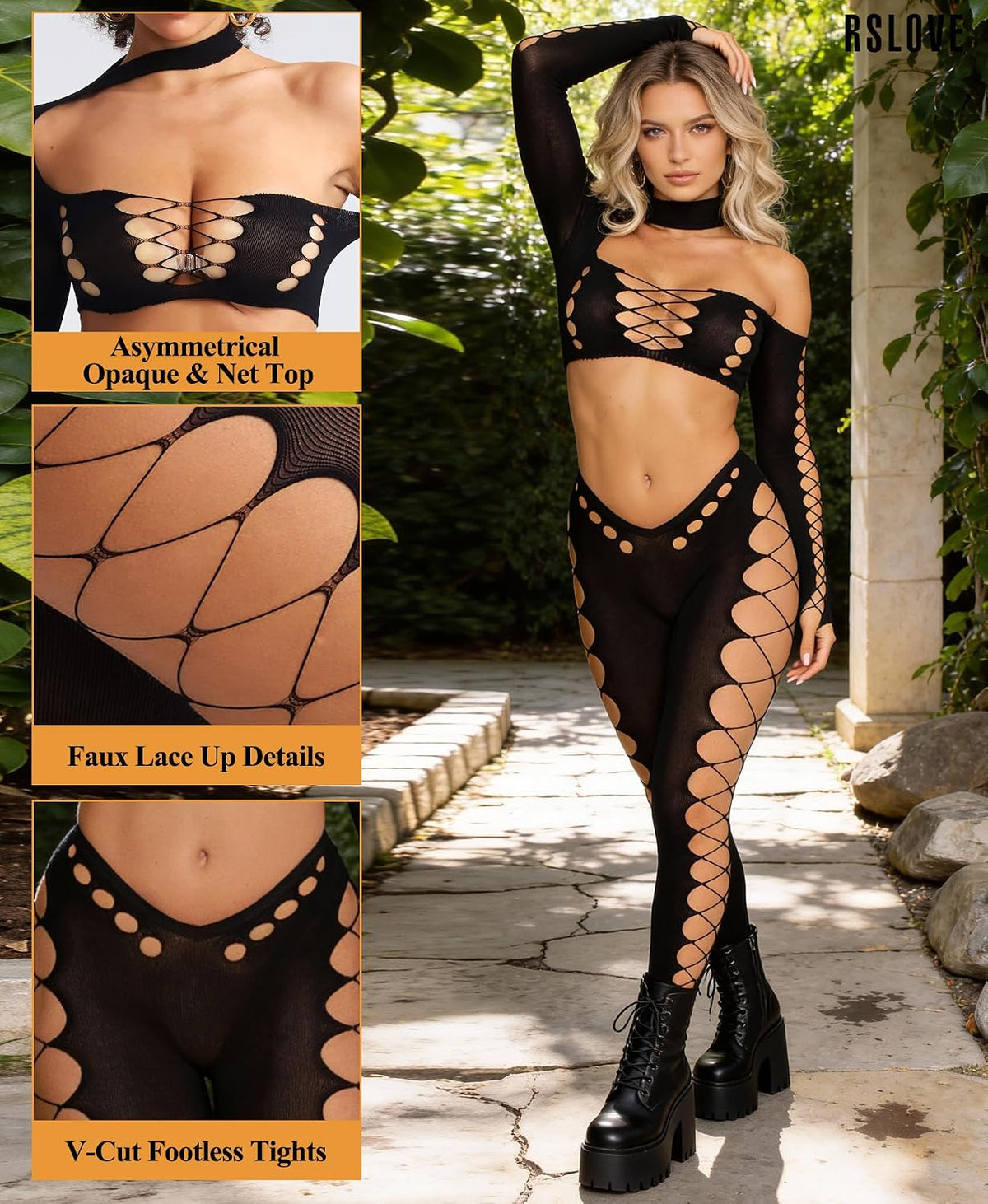 VIP Room Fishnet Bodystocking - Lingerie Set Cut — Women's