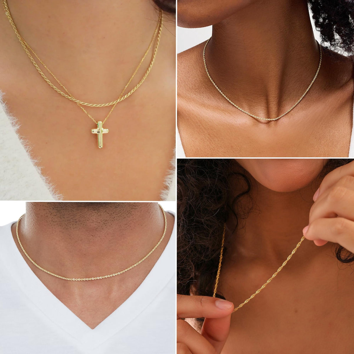 Big Starz Thin Rope Chain Necklace — 18K Gold Plated (Women's)