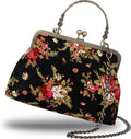 Top Handle Floral Top-Handle Handbag Kiss Lock Evening — Women's