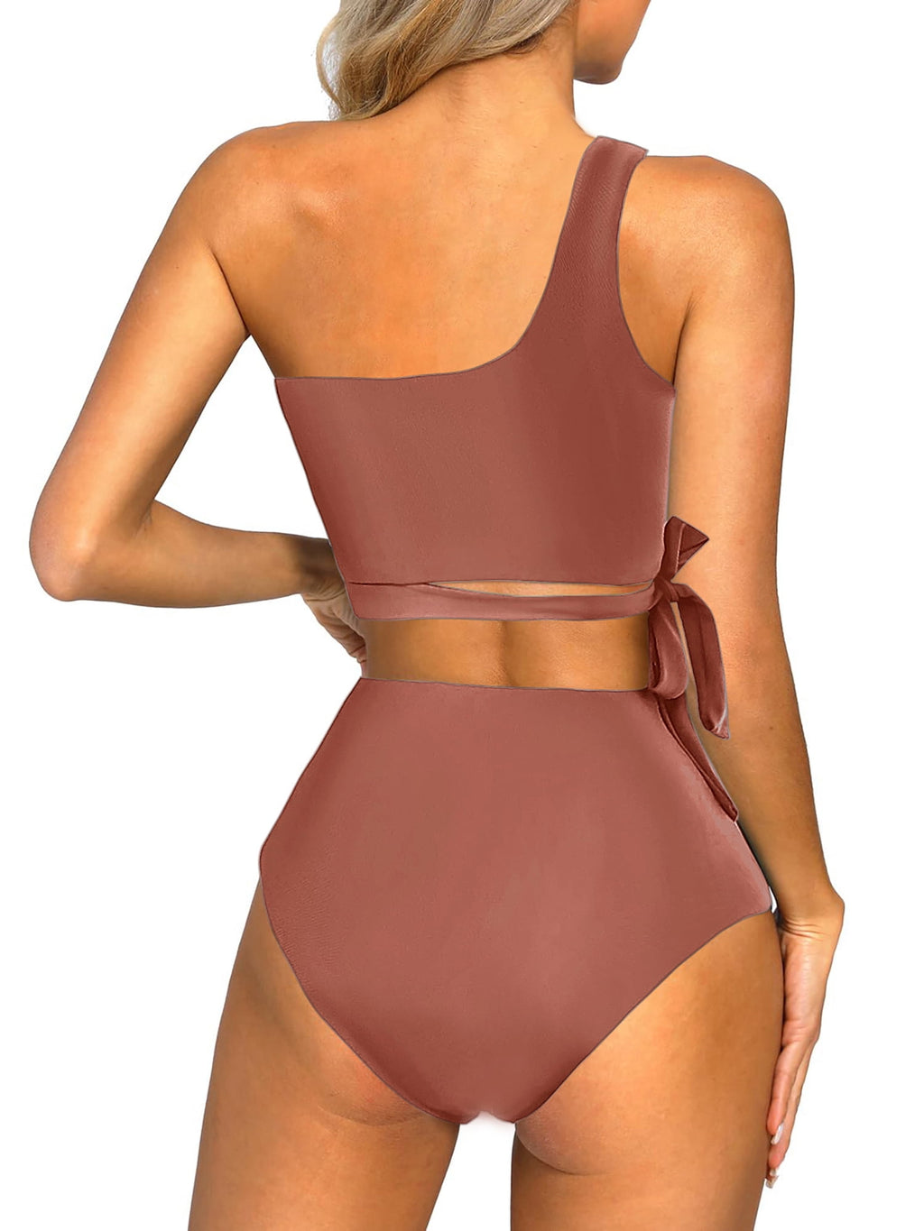 Sun Drip One Shoulder Bikini Sets High Waisted — Women's