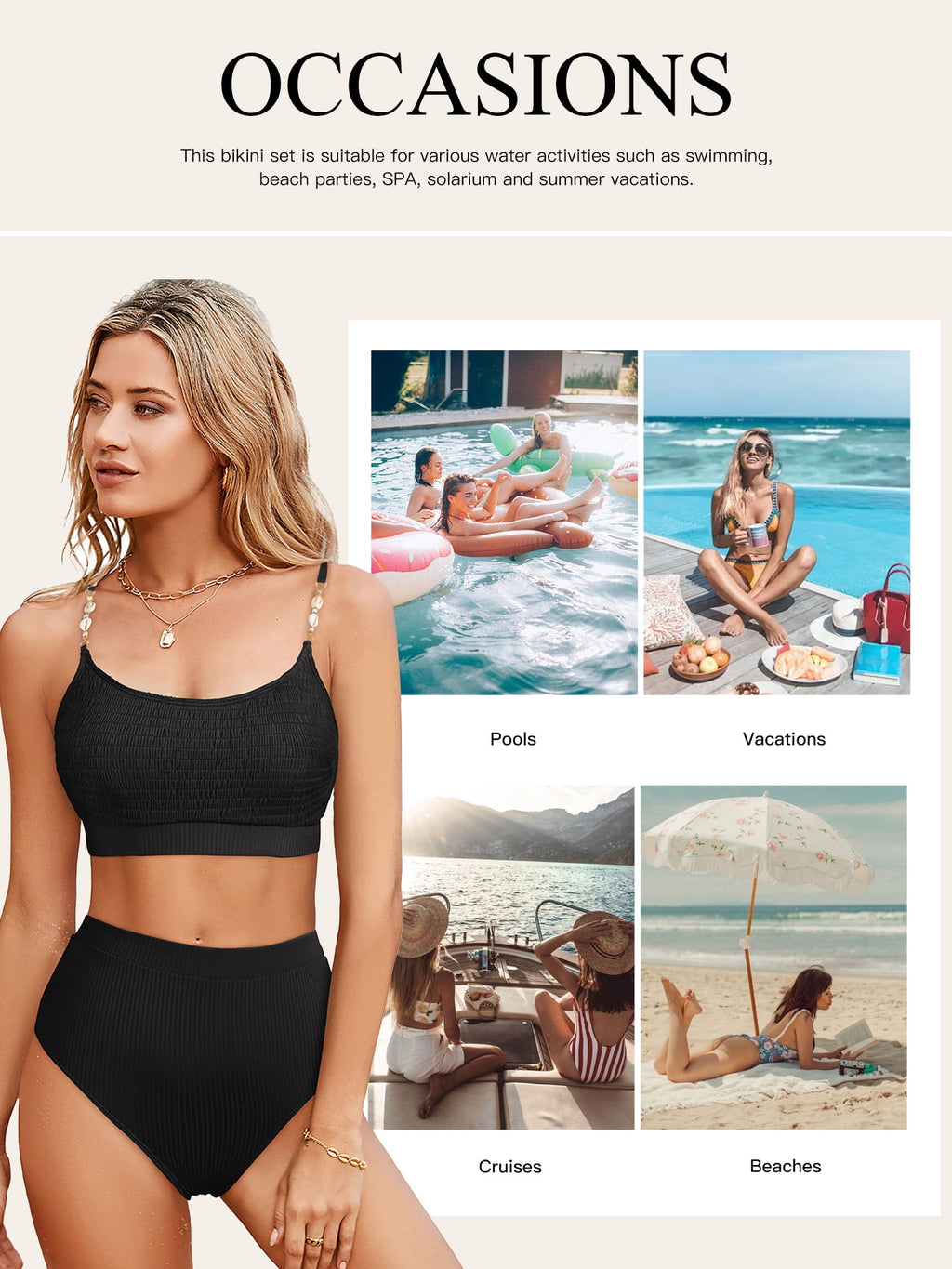 South Beach High Waisted Bikini Sets Two Piece — Women's