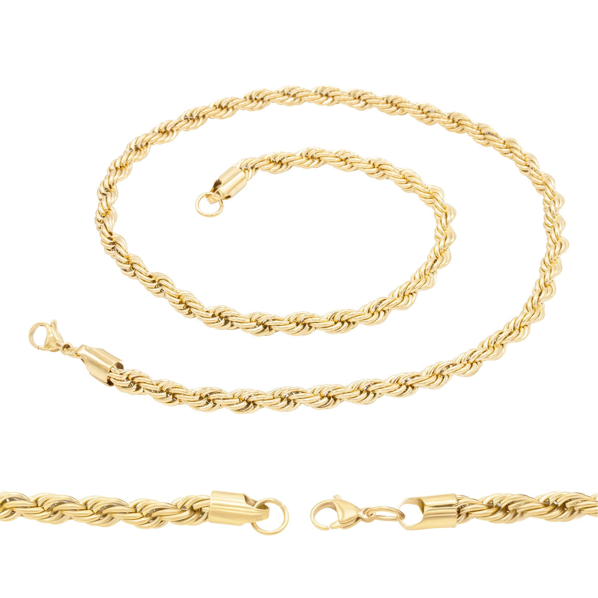 Big Starz 4mm Rope Chain Necklace — 14K Gold Plated