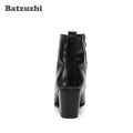 Heavy Sole Black Soft Leather Ankle Boots Thick — Men's