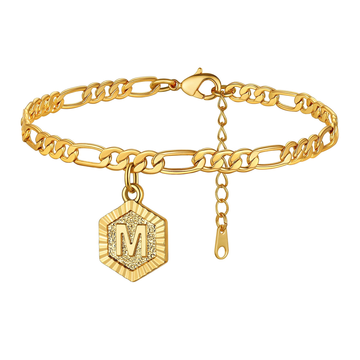 Big Starz Initial Ankle Bracelet — 14K Gold Plated Cuban Link