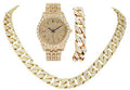 Big Starz Iced Cuban Watch, Bracelet & Necklace Set