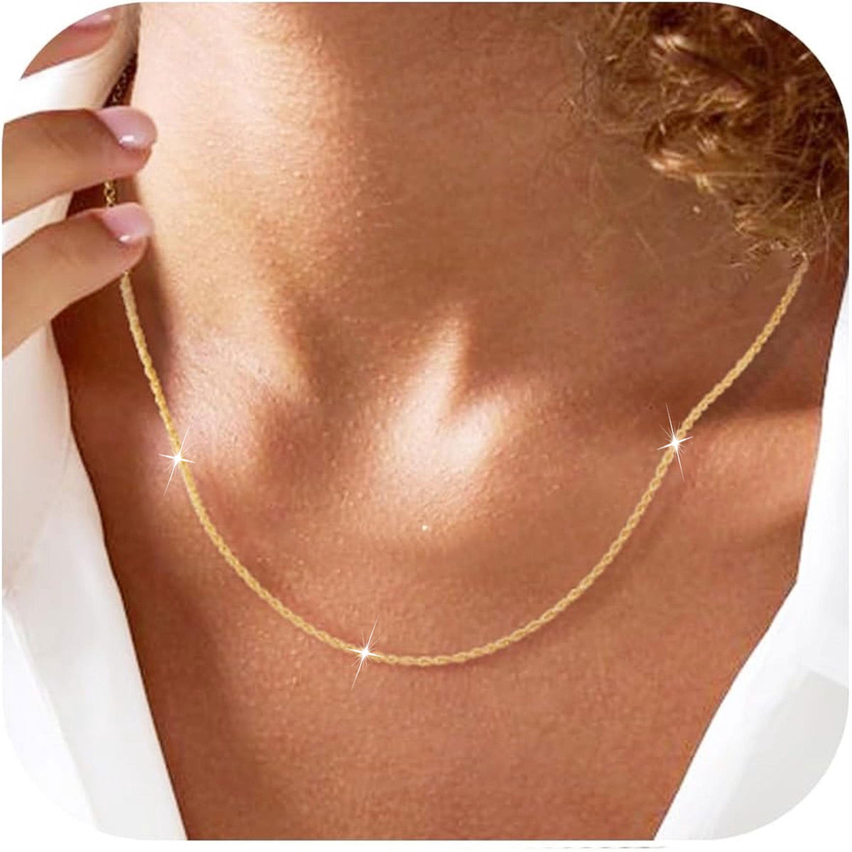Big Starz Thin Rope Chain Necklace — 18K Gold Plated (Women's)