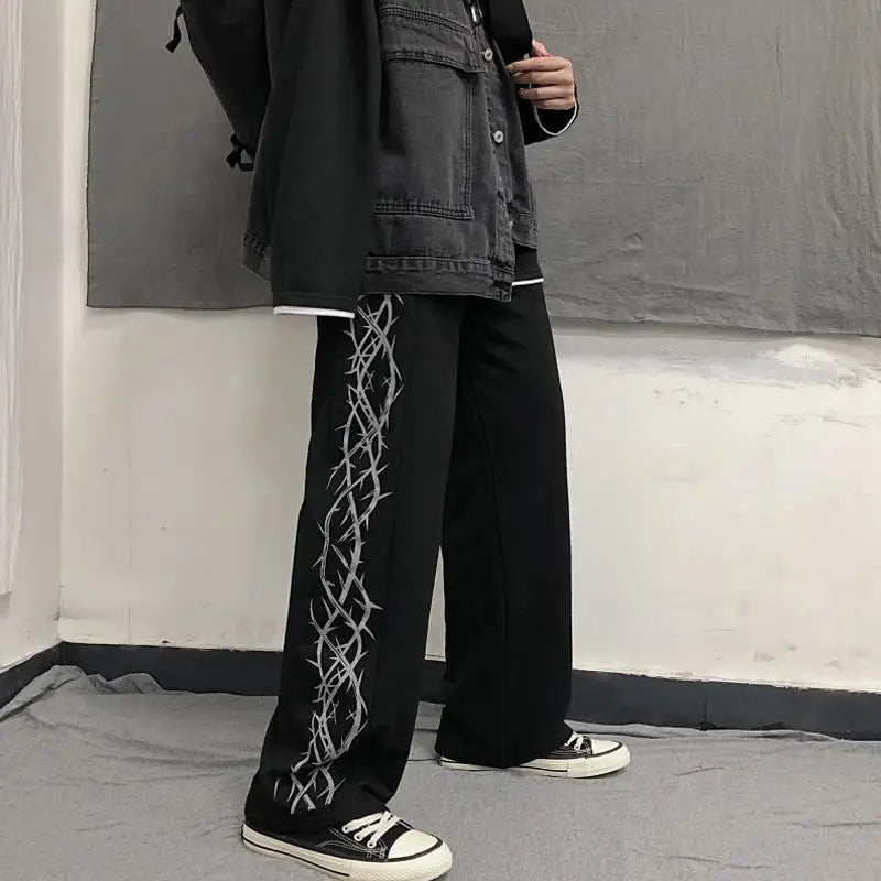 Heavy Rotation Japanese Y2k Oversize Graphic Wide Sweatpants — Men's