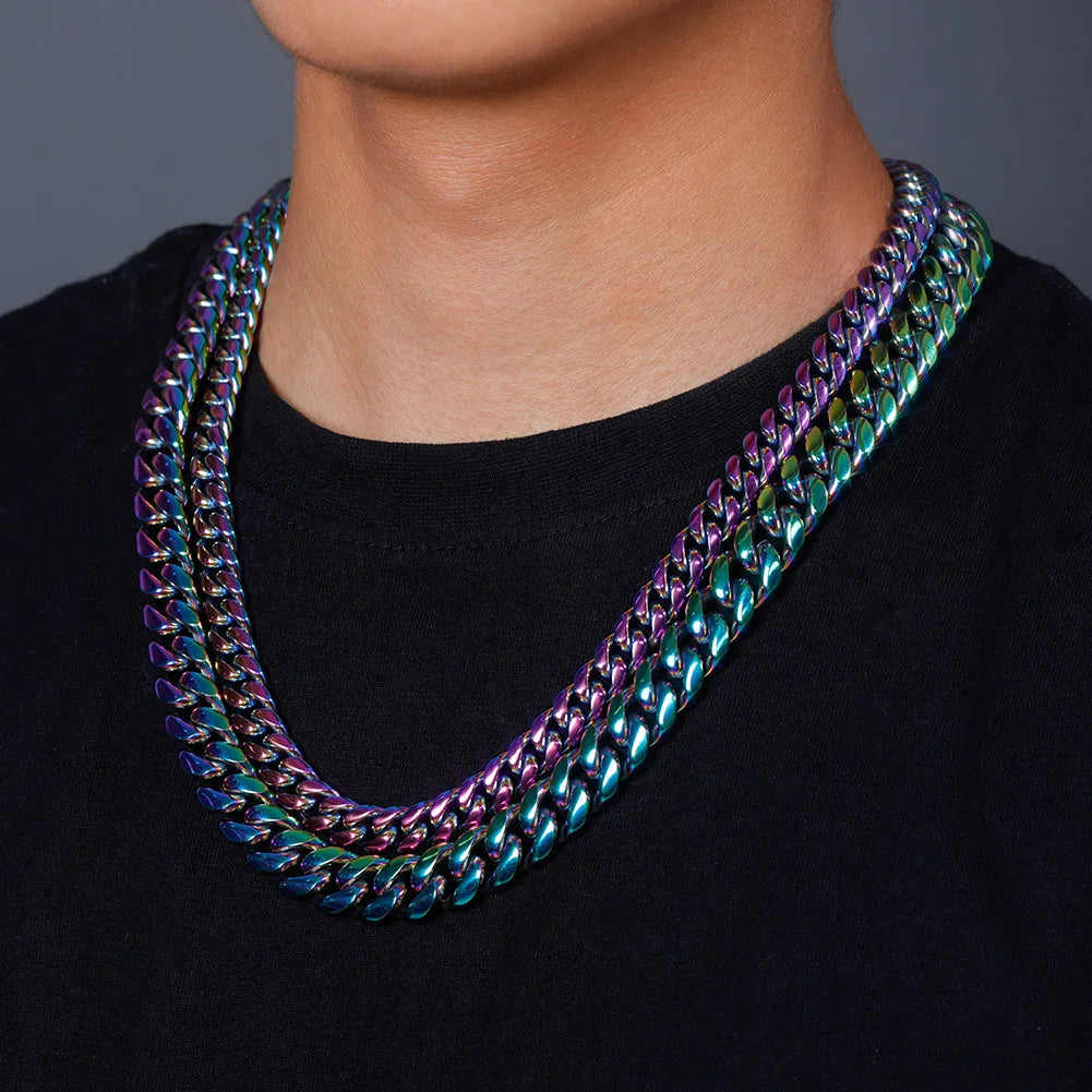 Big Starz Rainbow Cuban Chain detail