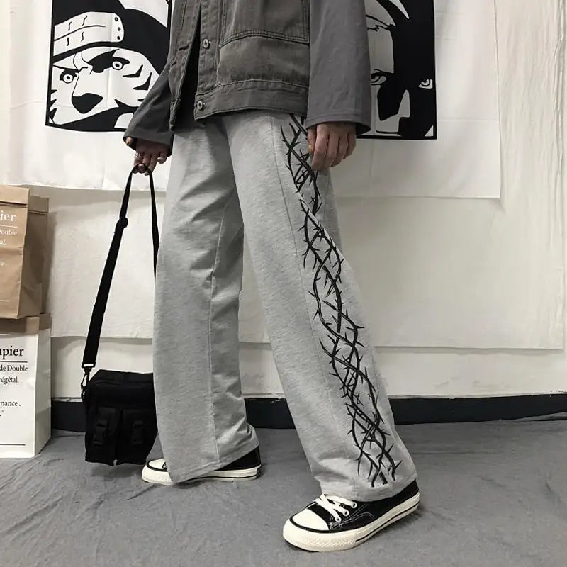 Heavy Rotation Japanese Y2k Oversize Graphic Wide Sweatpants — Men's