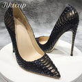 Croc effect stiletto pumps