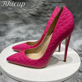 Rose pink croc stiletto pumps