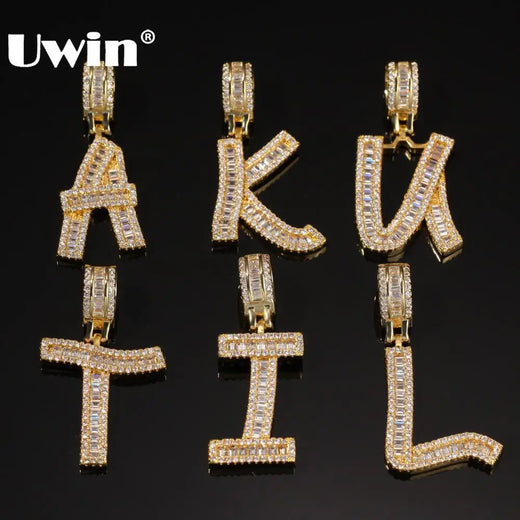Big Starz Iced Out Initial Letter Pendant Necklace