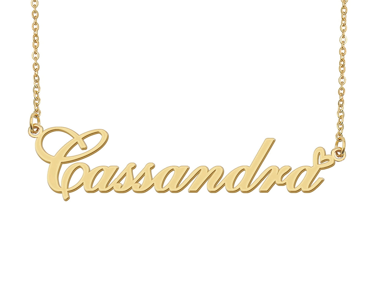 Big Starz Heart Nameplate Necklace — 18K Gold Plated