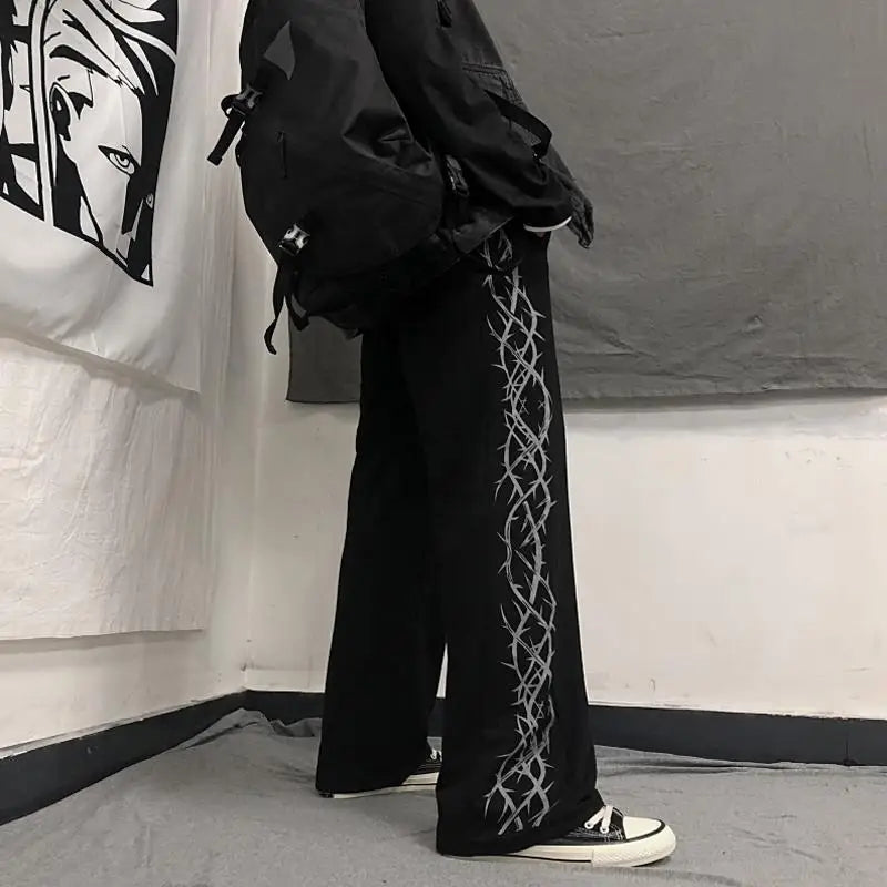 Heavy Rotation Japanese Y2k Oversize Graphic Wide Sweatpants — Men's