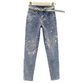 Rhinestone Skinny Jeans — High Waist