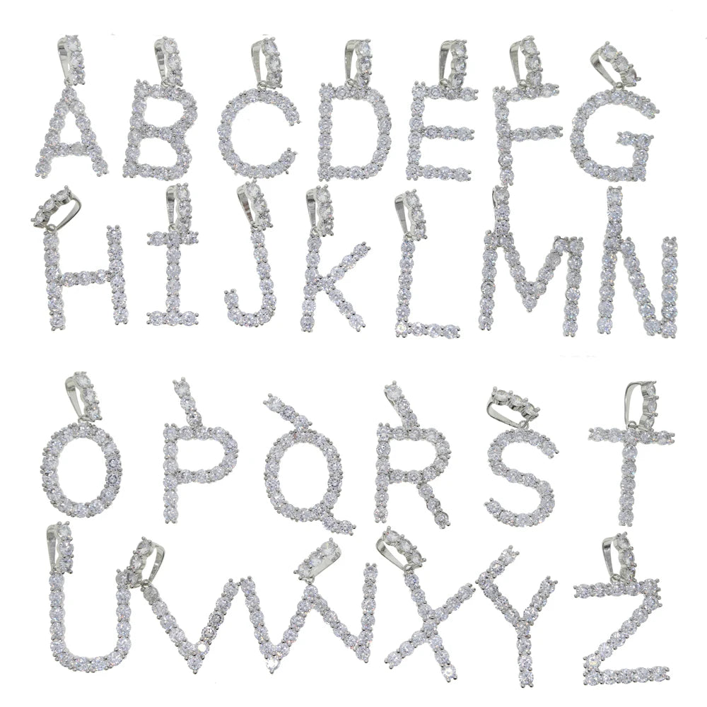 Big Starz Bubble Letter CZ Tennis Chain detail