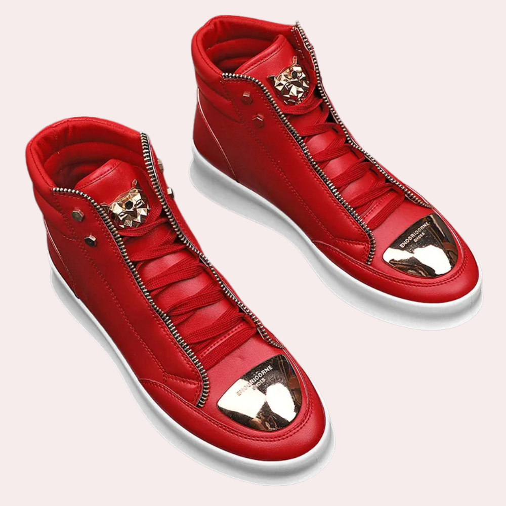 Boot Season High Top Sneakers Metallic Toe Statement — Men's