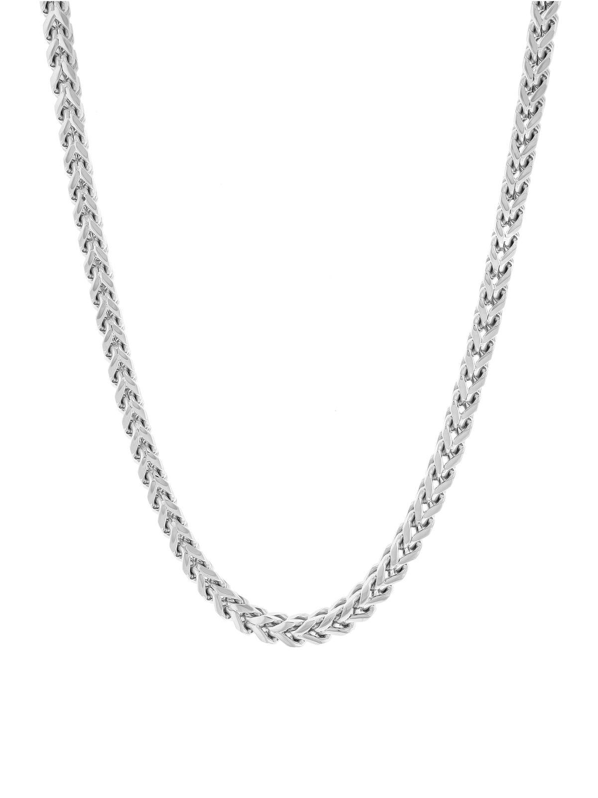 Big Starz Franco Chain Necklace — Silver-Tone Stainless Steel