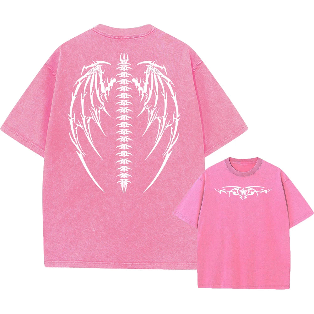 Late Night Oversized Wings Printed Tshirts Gym Vintage — Men's