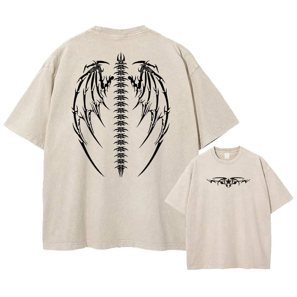 Late Night Oversized Wings Printed Tshirts Gym Vintage — Men's