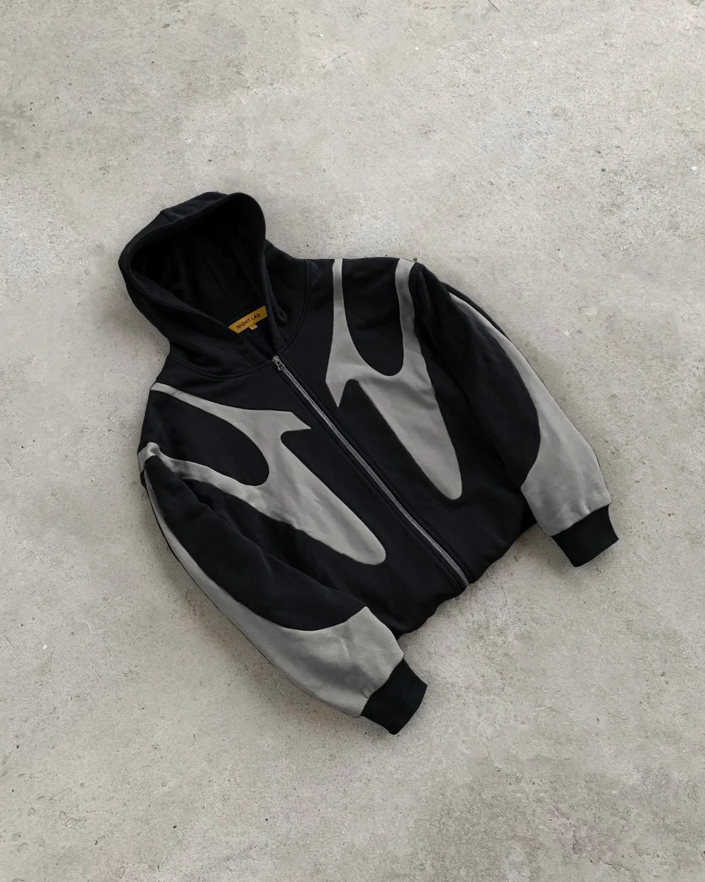 Big Starz Y2K Harajuku Patchwork Zip Hoodie detail