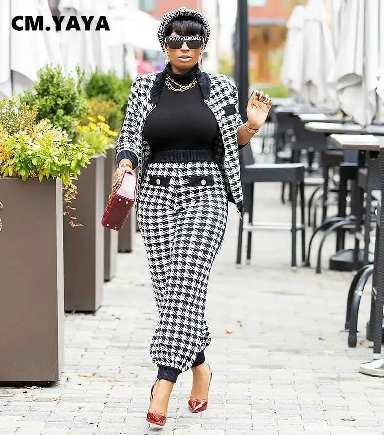 Houndstooth patchwork matching set