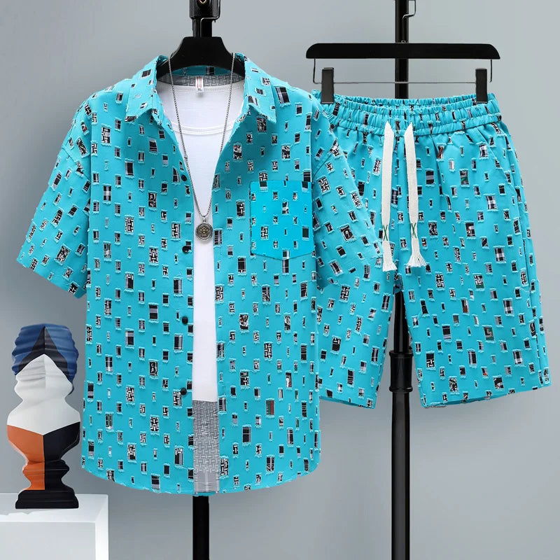 Men's matching shirt and shorts set