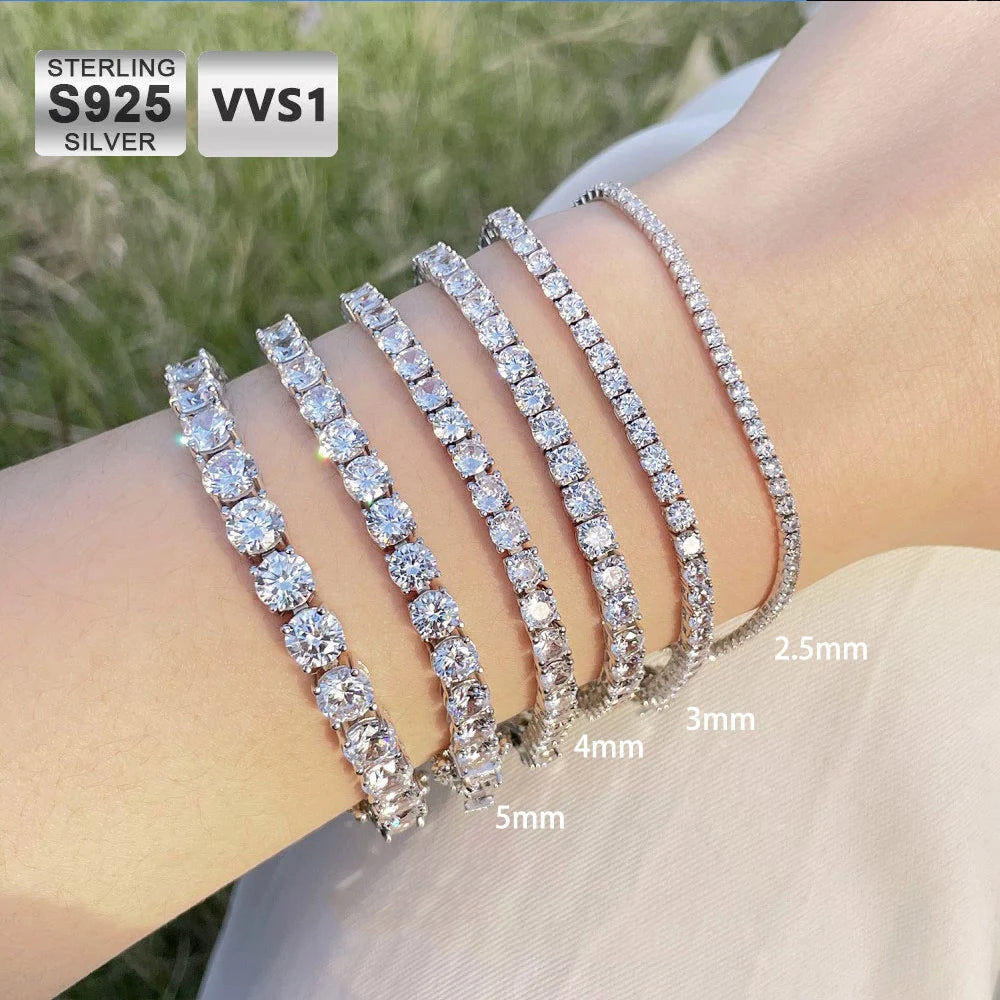 Big Starz VVS Moissanite Tennis Bracelet detail