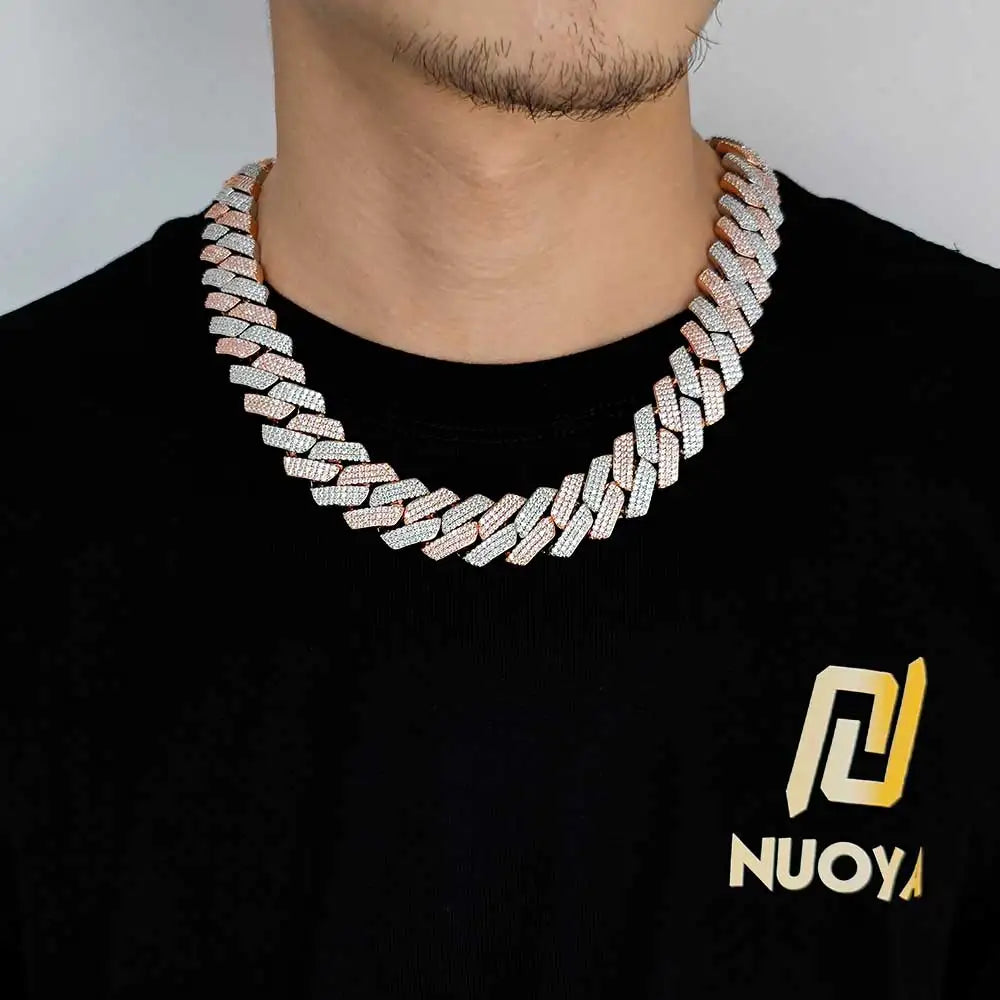 Big Starz 20mm Two-Tone Iced Cuban Chain